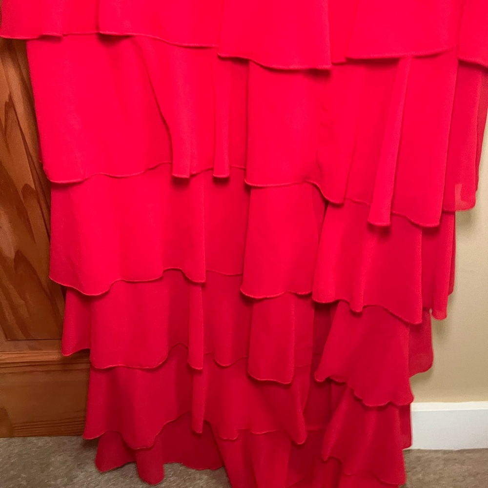 PrettyLittleThing Vibrant Red Ruffle Maxi Dress - Picture 5 of 8